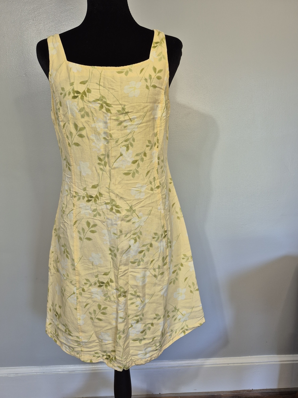 J. Crew Yellow Floral Linen Blend Sundress Size 6 Midi Dress